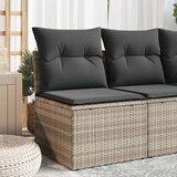 Maison Chic Vrtni Stoli - Stol za vrt brez naslonjal z blazinami svetlo siv poli ratan JS647, (21878713) | Shoptok.si