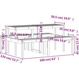  Stol za piknik bijeli 160 x 134 x 75 cm od masivne borovine | shoptok.hr