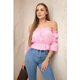 Kesi Blouse over the shoulder light pink | shoptok.hr