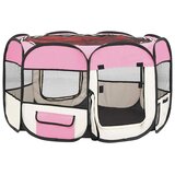  Sklopiva ogradica za pse s torbom za nošenje roza 110x110x58 cm | Eponuda.ba