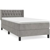 Box spring postelja z vzmetnico svetlo siva 100x200 cm žamet, (20894277) | Shoptok.si