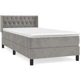 Box spring krevet s madracem svjetlosivi 100x200 cm baršunasti | shoptok.hr