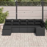  Sjedeća garnitura za vrt 7 kom. Crna poliratan 287,5 x 122,5 x 69 cm | shoptok.hr