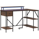  Stol s policom Smeđi hrast 120 x 79 x 86,5 cm Konstruirano drvo | shoptok.hr