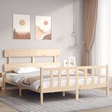 vidaXL Okvir kreveta s uzglavljem 160 x 200 cm od masivnog drva Cijene