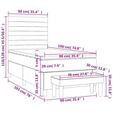  Box spring krevet s madracem crni 90x190 cm od tkanine | shoptok.hr