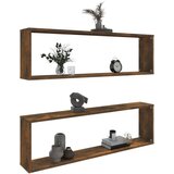  Kockaste zidne police 2 kom boja hrasta 100 x 15 x 30 cm drvene | shoptok.hr