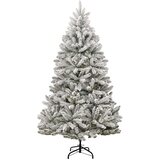 vidaXL Umestno božično drevo Zelena in Bela 180 cm PVC in kovina | Shoptok.si