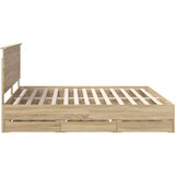  Konstrukcija postelje s predalom Sonoma hrast 200 x 200 cm, (5000121474) | Shoptok.si