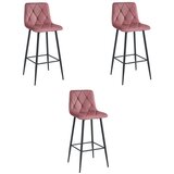 NADO stolac - tamnoružičasti baršun / crne noge x 3 | shoptok.hr