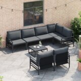 vidaXL Vrtna sedežna garnitura 7 pcs Antracitna 320 x 160 x 71 cm | Shoptok.si