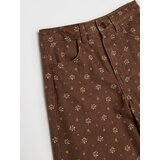 Sinsay Pamučne wide leg traperice s cvjetnim uzorkom | shoptok.hr