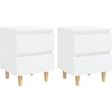 Furnova Nočna omarica z nogami iz borovine 2 kosa bela 40x35x50 cm, (21926140) | Shoptok.si
