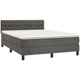  Box spring postelja z vzmetnico LED temno siva 140x190 cm žamet, (20726506) | Shoptok.si