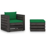  2-dijelna vrtna garnitura s jastucima sivo impregnirano drvo | shoptok.hr