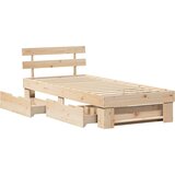  Krevetna konstrukcija Prirodna 90 x 200 cm Čvrsto borovo drvo | shoptok.hr