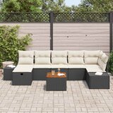  Sjedeća garnitura za vrt 8 kom. Crna poliratan 319 x 154 x 85 cm | Shoptok.si