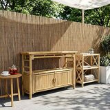  Konzolna stolica s policom Prirodna 110 x 35 x 75 cm Bambus | Eponuda.com