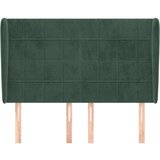 Uzglavlje s ušima tamnozeleno 147x23x118/128 cm baršunasto | shoptok.hr