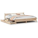 Maison Chic Posteljni okvir - Dvoposteljna postelja - Zakonska postelja brez vzmetnice 200x200 cm trdna borovina-J3480, (21769884) | Shoptok.si