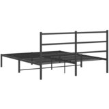  Metalni okvir za krevet s uzglavljem crni 150x200 cm | shoptok.hr