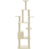 vidaXL Penjalica za mačke sa stupovima za grebanje krem 183 cm | shoptok.hr