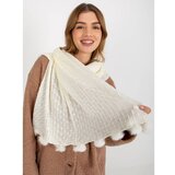Fashion Hunters Women's ecru openwork scarf with pompoms | Shoptok.si