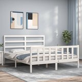  Za krevet s uzglavljem sivi 160 x 200 cm od masivnog drva | shoptok.hr