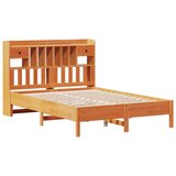  Knjižna postelja brez vzmetnice vošč. rjava 135x190 cm borovina, (21653640) | Shoptok.si
