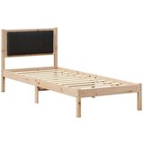  Krevetni okvir s tapiciranim uzglavljem Crna 75 x 190 cm | shoptok.hr
