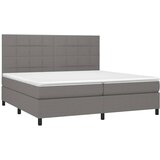  box spring s madracem LED tamnosivi 200x200 cm tkanina | shoptok.hr
