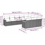  10-dijelni set vrtnih sofa s jastucima crni od poliratana | shoptok.hr
