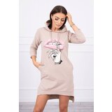 Kesi Dress with a long back and a colorful beige print | shoptok.hr