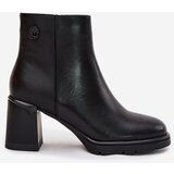 Boto Leather Women's Ankle Boots On Heel Black Julissa | Shoptok.si