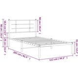Metalni okvir za krevet s uzglavljem crni 107x203 cm | shoptok.hr