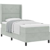 vidaXL Postelja Box Spring z Vzmetnico Svetlo Siva 90x190 cm Žamet, (22050310) | Shoptok.si