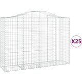  Lučne gabionske košare 25kom 200x50x140/160cm pocinčano željezo | shoptok.hr
