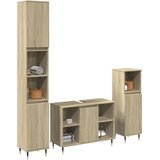  3-dijelni set kupaonskog namještaja boja hrasta sonome drveni Smeđa | Shoptok.si