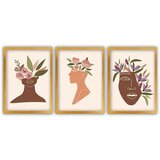 Vavien Artwork Komplet 3 slik Faces, 35 x 45 cm Cene