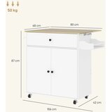  Kuhinjska kolica s ladicom pretincem za ormarić držačem za ručnike 106 x 42 x 87 cm bijela/hrast | shoptok.hr