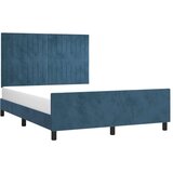 Posteljni okvir z vzglavjem temno moder 140x200 cm žamet, (20903004) | Shoptok.si