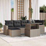 vidaXL 7-dijelni set vrtnih sofa svjetlosivi od poliratana | shoptok.hr