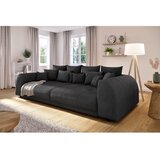 Ropez Črna raztegljiva sedežna garnitura iz rebrastega žameta 310 cm Vanessa – | Shoptok.si
