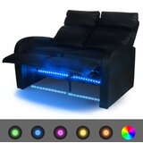  Naslanjač dvosed umetno usnje črne barve, (20764248) | Shoptok.si