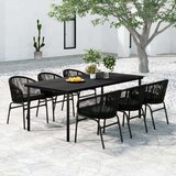  7-dijelni vrtni blagovaonski set crni | shoptok.hr