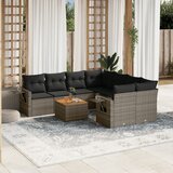 vidaXL 9-dijelni set vrtnih sofa od poliratana s jastucima sivi | shoptok.hr