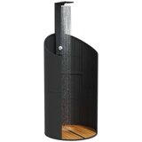 vidaXL Zunanji tuš črn 100x100x241,5 cm poli ratan in akacijev les | Shoptok.si