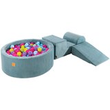 MeowBaby Foam Playground 3-delni penasti igralni komplet z okroglim bazenom, 200 žog, estetsko, velvet, turkizna: roza/vijolična/otroško modra/limeta, (21333749) | Shoptok.si