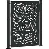 vidaXL Vrtna vrata crna 105x130 cm čelični plameni dizajn | shoptok.hr