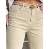 DStreet Spodnie damskie jeansowe wide leg LUXEFLOW beżowe | Shoptok.si